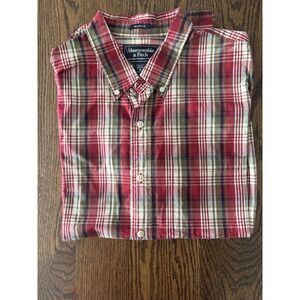 Abercrombie & Fitch Men's 100% cotton plaid shirt red XL